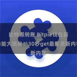 比特派转账 Bitpie钱包新功能大揭秘！30秒get最新更新内容