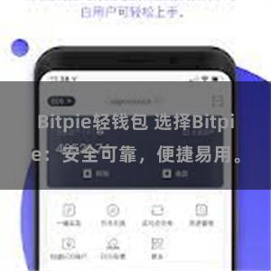 Bitpie轻钱包 选择Bitpie：安全可靠，便捷易用。