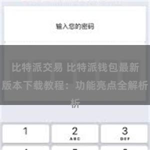 比特派交易 比特派钱包最新版本下载教程：功能亮点全解析