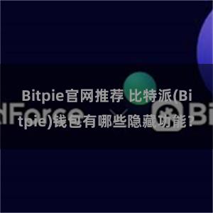 Bitpie官网推荐 比特派(Bitpie)钱包有哪些隐藏功能？