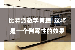 比特派数字管理  这将是一个倒霉性的效果