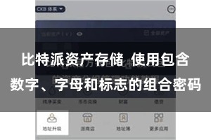 比特派资产存储  使用包含数字、字母和标志的组合密码